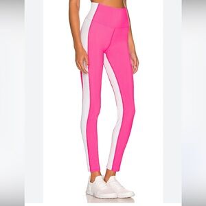 Beach Riot Pink & White Colorblock Leggings